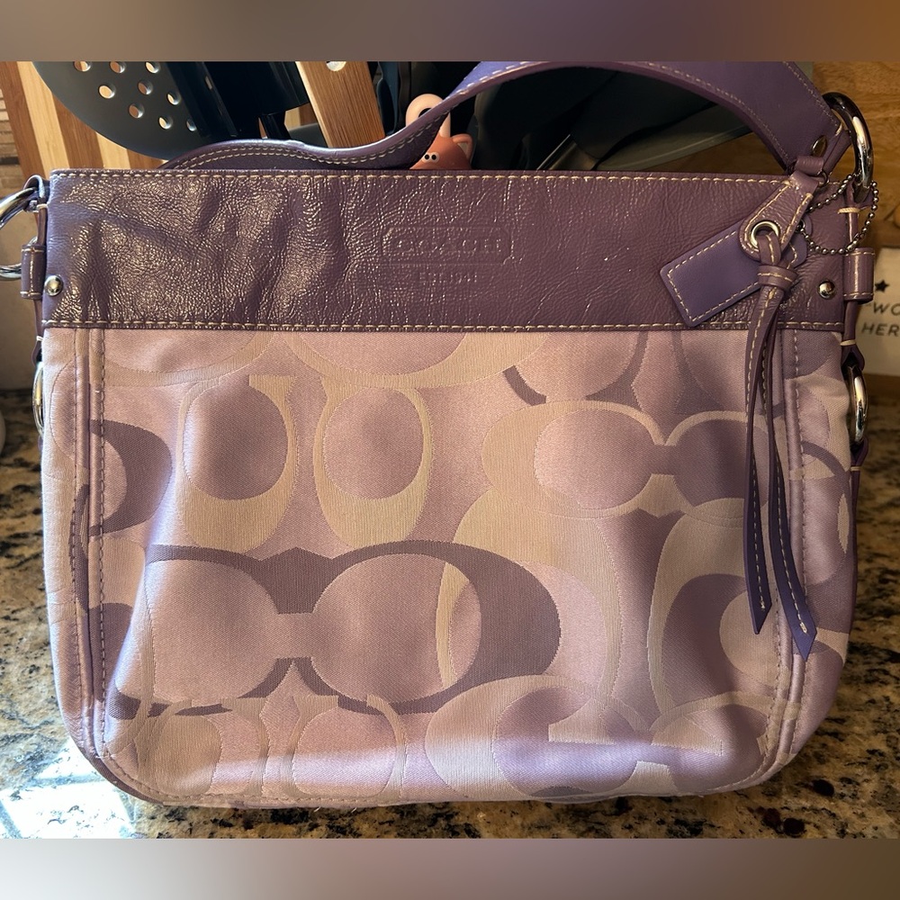 Purple Coach purse and wallet